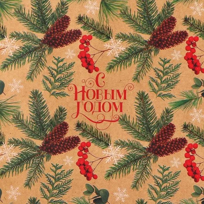 Бумага упаковочная крафтовая &laquo;Зимние истории&raquo;, 50&times;70 см