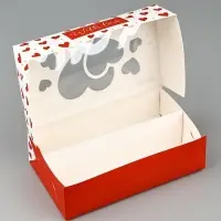 Кондитерская упаковка для макарун с окном, &laquo;С любовью&raquo;, 11 х 19 х 5.5 см