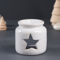 Набор: аромалампа для эфирных масел, мелтсы из воска ароматические &laquo;Звезда&raquo;, белая, 7.5&times;7.5&times;8 см