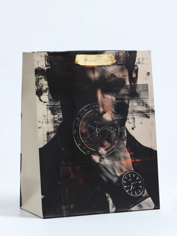 Пакет подарочный вертикальный &laquo;Time&raquo;, MS 18 х 23 х10 см