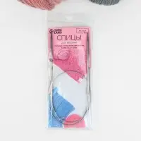 Спицы круговые, для вязания, с металлическим тросом, d=4 мм, 14/60 см