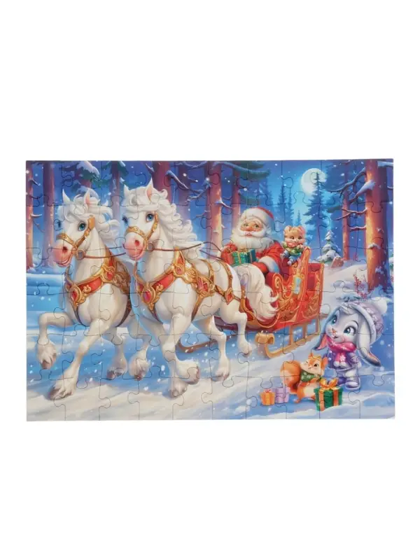 Пазл 60 эл. "Новогодняя упряжка" П60-7596