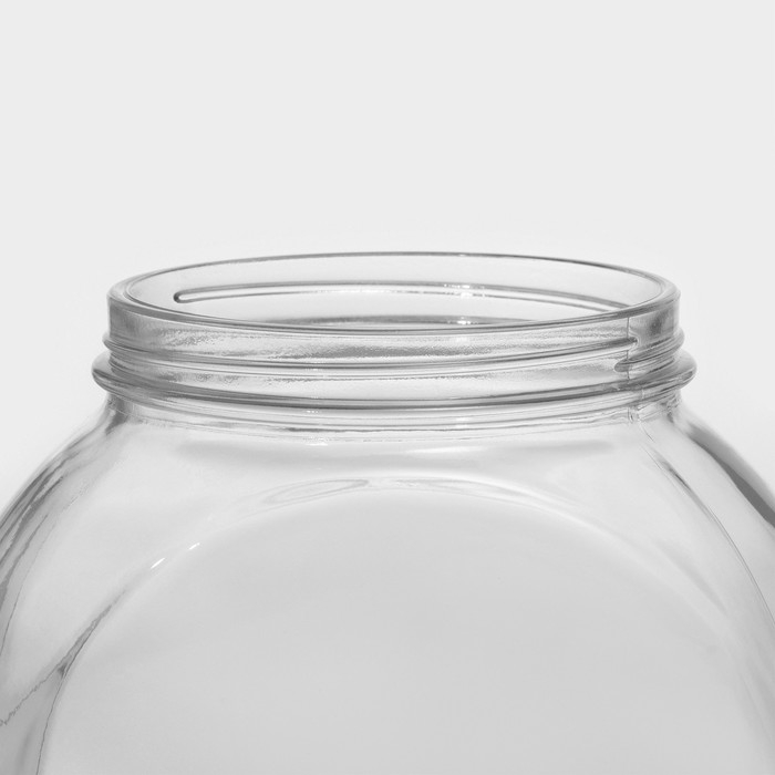 Банка с крышкой стеклянная Bella, 2 л, красная крышка