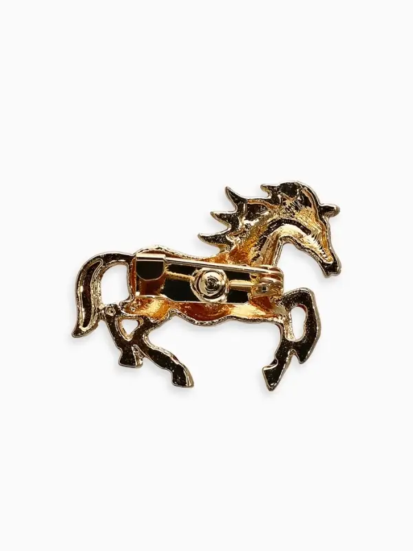 Брошь "Лошадь" малая, скакун, МИКС в золоте (неделимая фасовка 12 шт. цена за шт.)