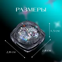 Пайетки для декора &laquo;Звёздная ночь&raquo;, голографические, серебристый