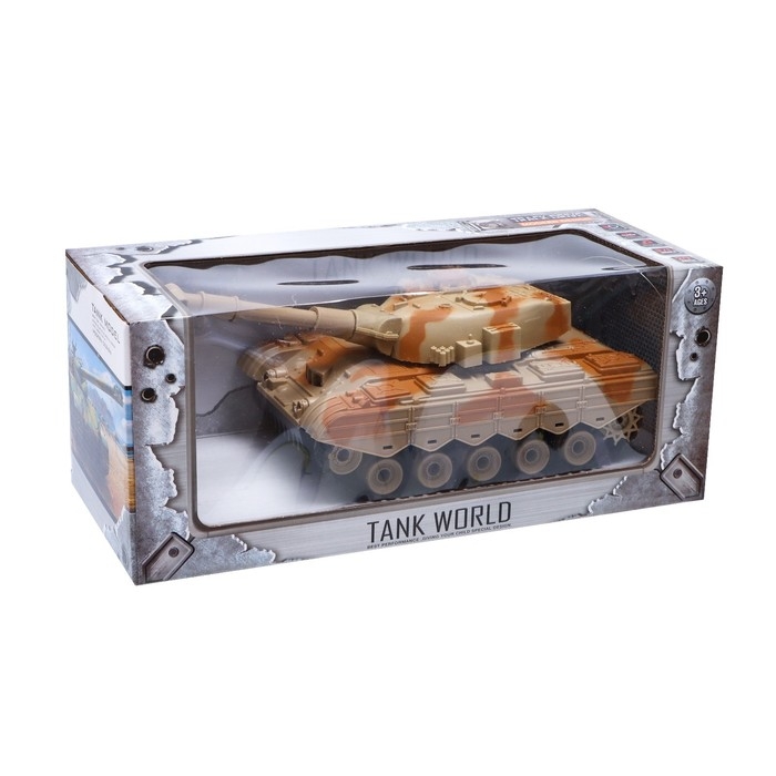 Танк радиоуправляемый &laquo;Атака&raquo;, световые и звуковые эффекты, работает от аккумулятора, цвет песочный