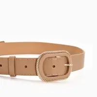 Ремень жен 05-01-07-01, Июнь2507, 3*0,3*110 см, без винта, пряж золото+пласт, 1 прокол, беж   109031