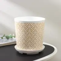 Горшок для цветов с поддоном Доляна &laquo;Кракле&raquo;, 1,6 л, d=14 см, h=15,5 см, пластиковый, цвет белый