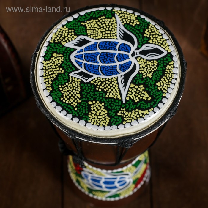 Сувенирный музыкальный инструмент "Барабан Джембе Разноцветный" 13x13x24 см, МИКС