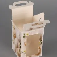 Пасхальная коробочка с окном и с ручкой 10 х 10 х 15 см