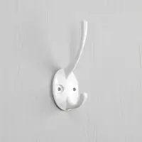 Крючок мебельный ТУНДРА TKd=002 LIGHT, двухрожковый, белый