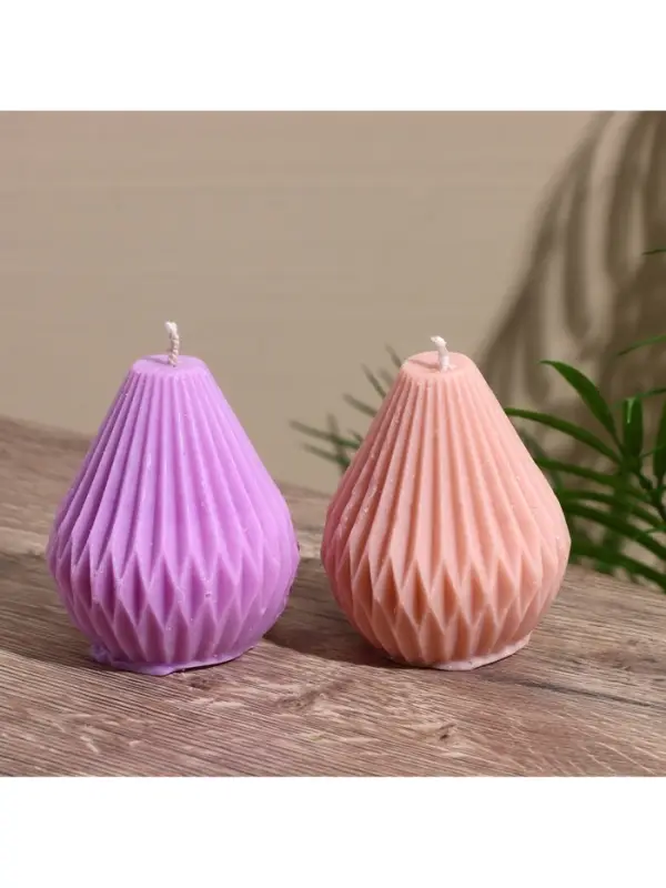 Свеча "Груша в ромбик" 6х6х8 см, соевый воск МИКС