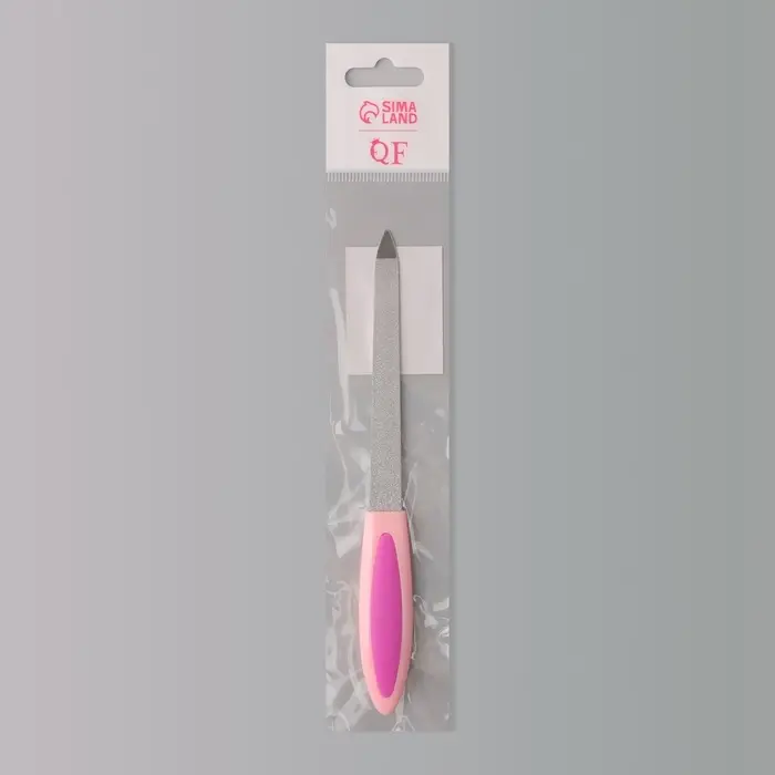 Пилка металлическая для ногтей, прорезиненная ручка, 15 см, МИКС