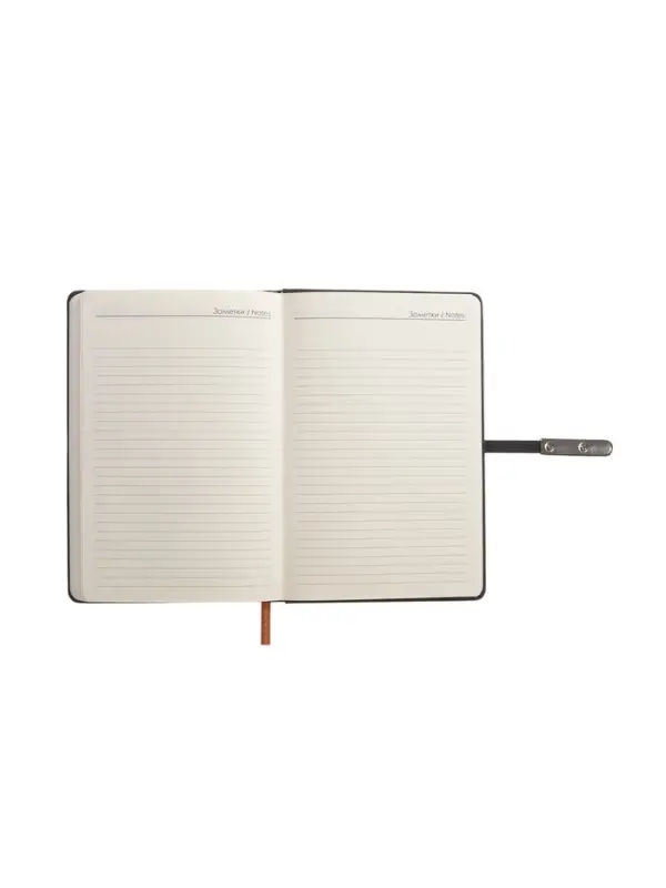 Ежедневник недатированный формат А5, с хлястиком, 112л, линия, пвх, Узор Черный