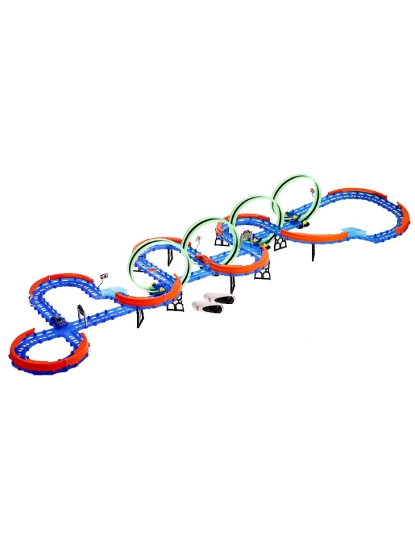 Автотрек &laquo;Стремительный мир&raquo;, радиоуправление, 2 машинки, мёртвая петля, свет