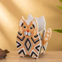 Подставка под ручки "Котик" албезия 12х8х15 см