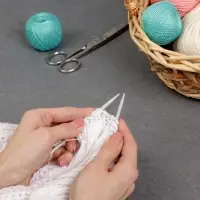 Спицы круговые, для вязания, с тефлоновым покрытием, с пластиковой леской, d=5 мм, 14/80 см