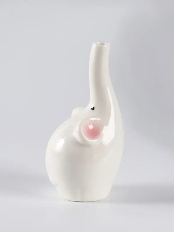 Ваза настольная керамика "Слоник" 15,5х7 см, белый