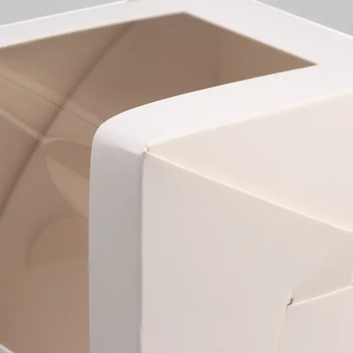 Коробка для 1 капкейк с окном, белая, 12.5&times;9.5&times;9.5 см