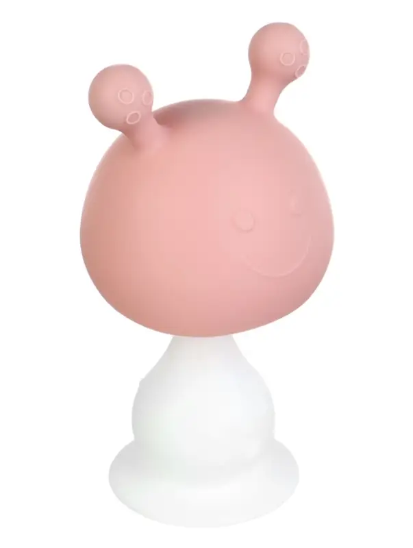 Прорезыватель силиконовый для зубов с погремушкой 3 в 1 M&B &laquo;Зайка&raquo;, розовый