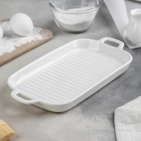 Блюдо фарфоровое для запекания Magistro &laquo;Гриль Бланш&raquo;, 450 мл, 29,5&times;15&times;3,3 см, цвет белый