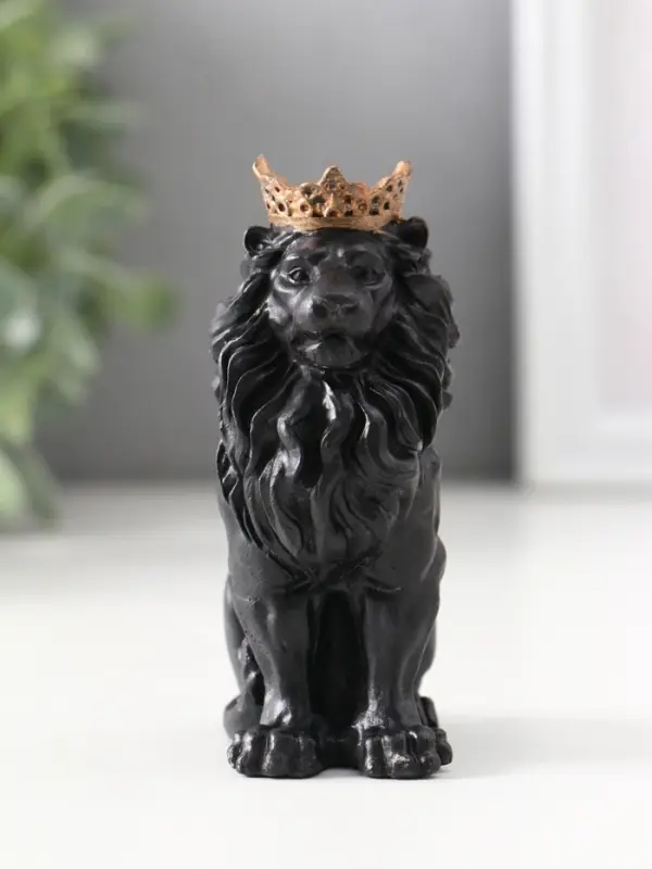 Фигура &laquo;Лев в короне&raquo;, 9&times;4&times;6.5 см, чёрная