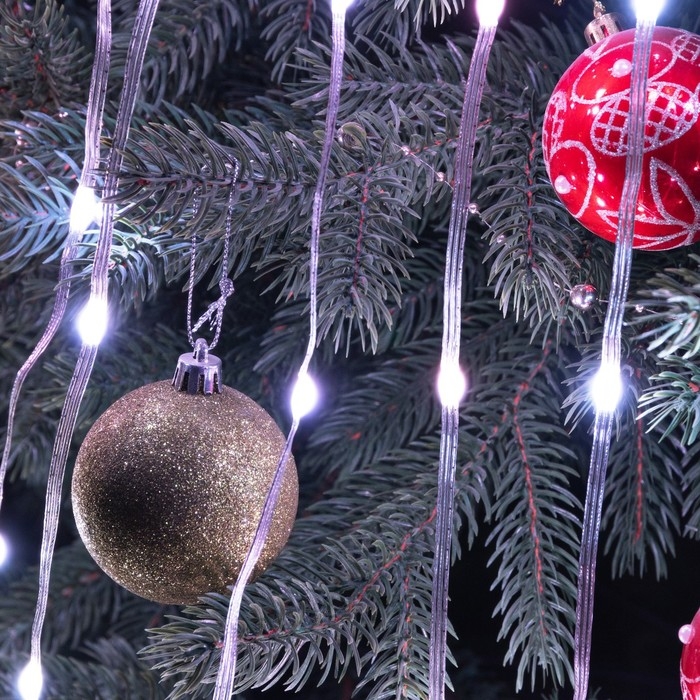 Умная гирлянда &laquo;Конский хвост&raquo; 10 нитей по 1.5 м роса, IP20, серебристая нить, 150 LED, пульт ДУ, приложение, свечение RGB, USB