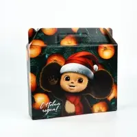 Коробка подарочная "Яркого года!", Чебурашка, 33,7 х 27,7 х 7,9 см