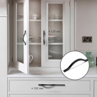 Ручка-скоба CAPPIO RSC040, м/о 128 мм, цвет черный, 4 шт.