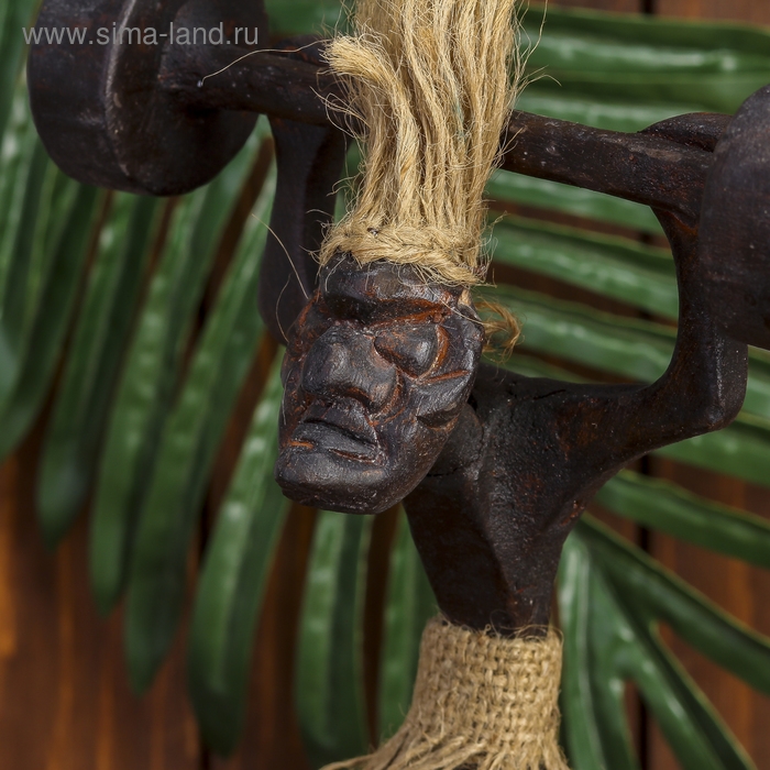 Сувенир &laquo;Абориген-штангист&raquo;, 14&times;9&times;20 см, дерево