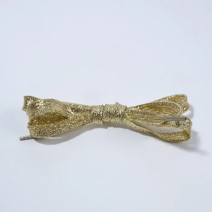 Шнурки для обуви, пара, плоские, 10 мм, 110 см, золотистые