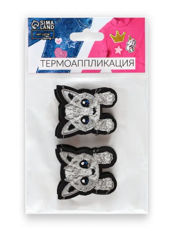 Термоаппликация &laquo;Котёнок с лапками&raquo;, 4&times;3.3 см, серая