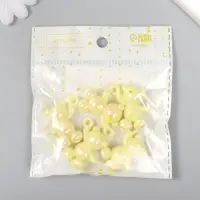 Декор для творчества пластик "Перламутровый мишка с петелькой" нежно-жёлтый 3х1,4х3,1 см