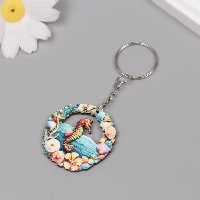 Брелок дерево "Морской конёк" 3,9х3,9х0,3 см