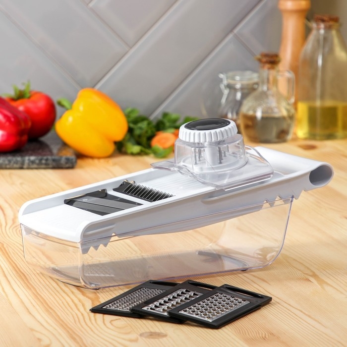 Слайсер универсальный Magistro Vegan pro, 5 насадок, 31,8&times;13,7&times;9 см, цвет чёрно-белый