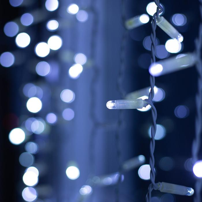 Гирлянда &laquo;Занавес&raquo; 2 х 6 м , IP65, УМС, белая нить, 1440 LED, свечение белое, мерцание белым, 220 В