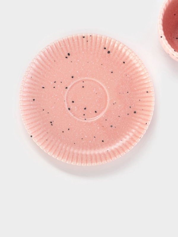 Чайная пара Доляна &laquo;Коралл&raquo;, кружка 275 мл, блюдце 15.9&times;15.9 см, керамика, розовая