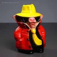 Копилка для денег &laquo;Поросенок детектив&raquo;, 27&times;18&times;16 см, гипс