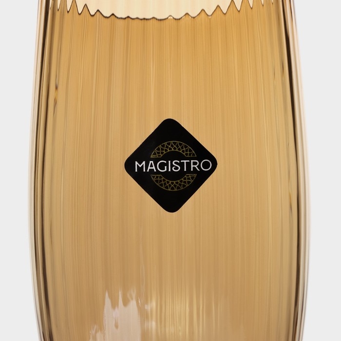 Набор бокалов для шампанского стеклянный Magistro &laquo;Иллюзия&raquo;, 180 мл, 5,5&times;27,5 см, 2 шт, цвет золотой