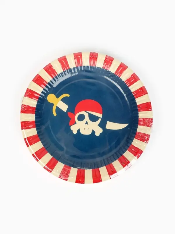 Тарелка одноразовая бумажная &laquo;Пиратская вечеринка&raquo;, 18 см
