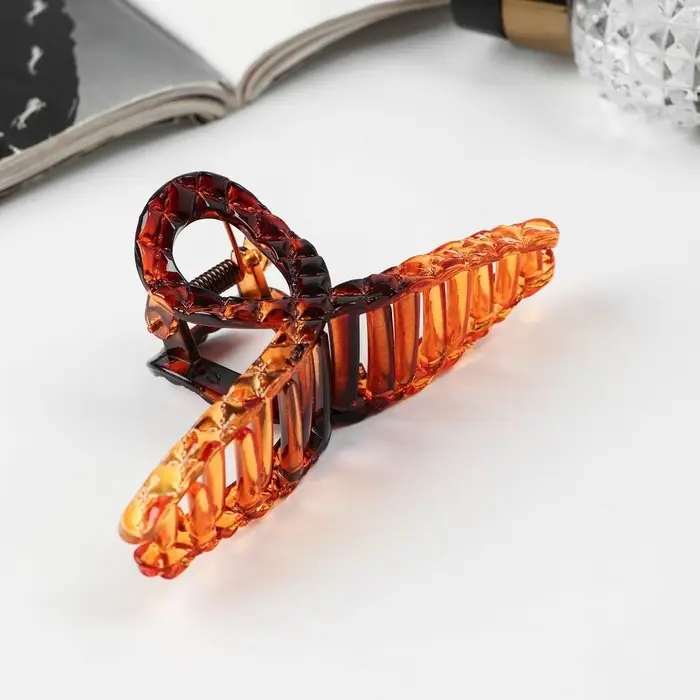 Крабик для волос &laquo;Кофейный&raquo;, петля рельеф, 11 см