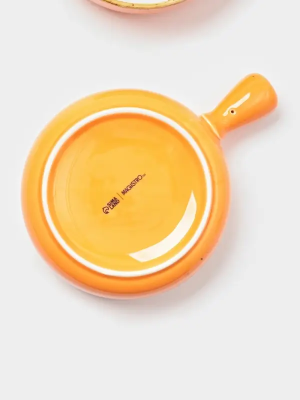 Кокотницы Magistro &laquo;Церера&raquo;, набор 2 шт., 500 мл, d=15 см, фарфор, оранжевые