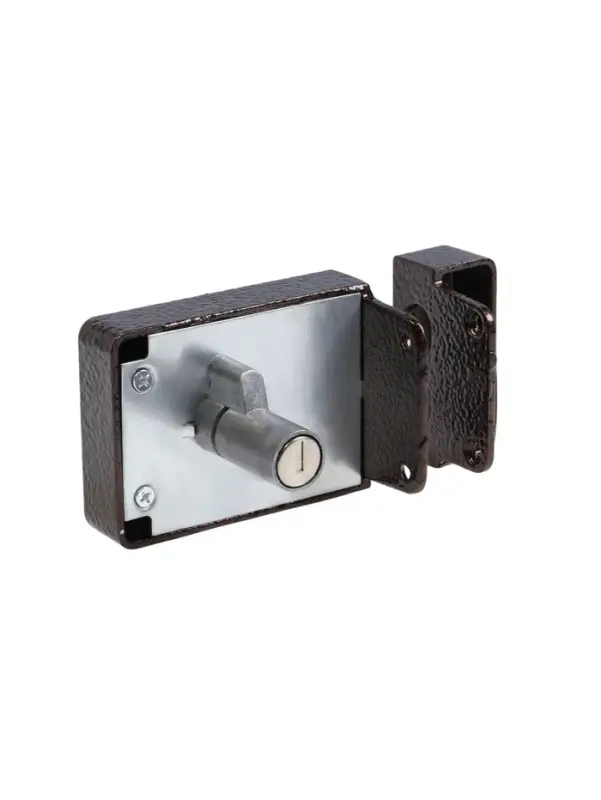 Замок дверной LOCKLAND, накладной, 100х70х55 мм, 2 ригеля, цвет коричневый