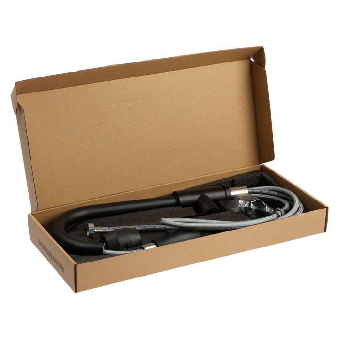 Смеситель для кухни ZEIN Z2941, выдвижная лейка 2 режима, картридж 35мм, нерж. сталь, черный