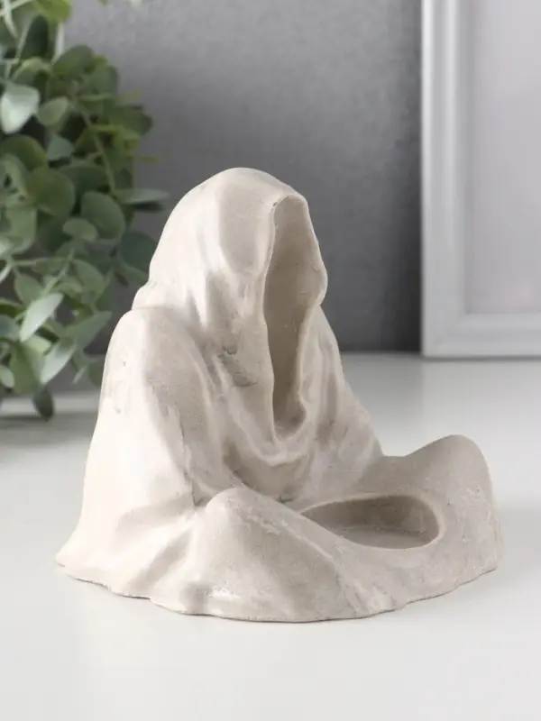 Подсвечник &laquo;Безликий&raquo;, 11&times;11&times;11.5 см, серый