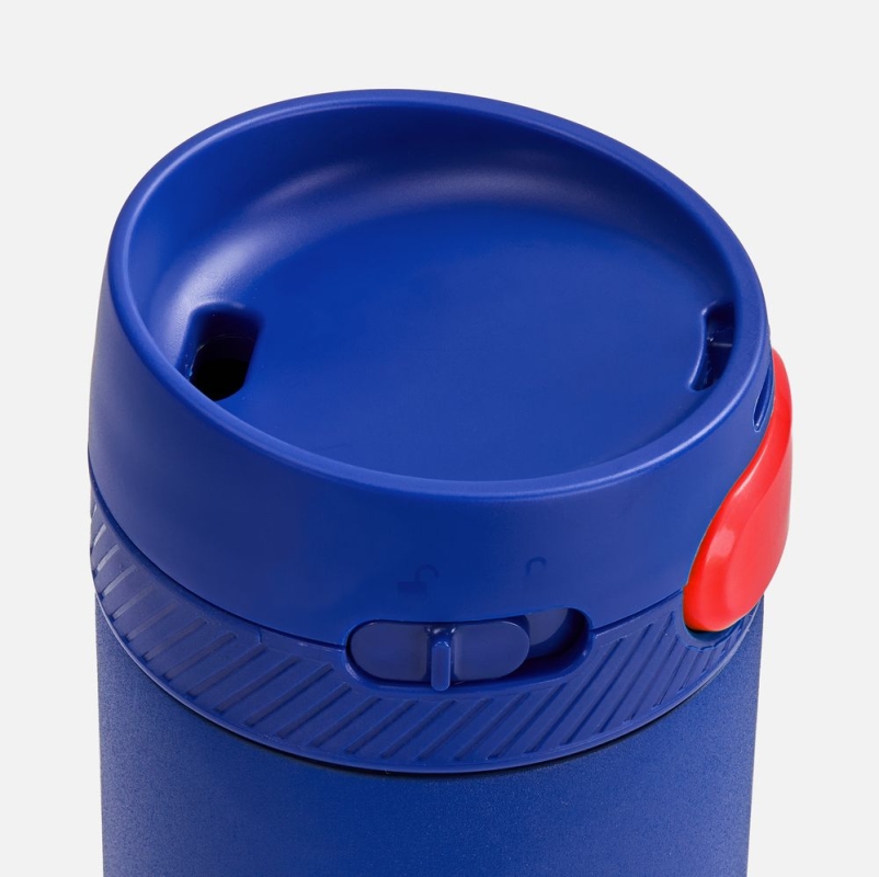 Термостакан X1 с цветной кнопкой, синий с красным