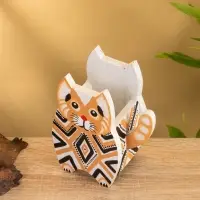 Подставка под ручки "Котик" албезия 12х8х15 см