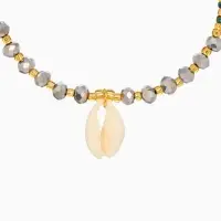 Браслет "Лила" длина 16 см, цв. серый, золотистый