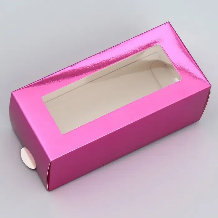 Коробка для макарун, кондитерская упаковка &laquo;Розовая&raquo;, 12 х 5.5 х 5.5 см