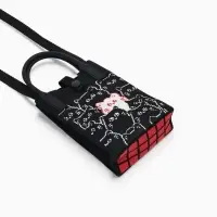 Сумка подр Коты, 12*4*17, отд на кнопке, дл ремень, черный